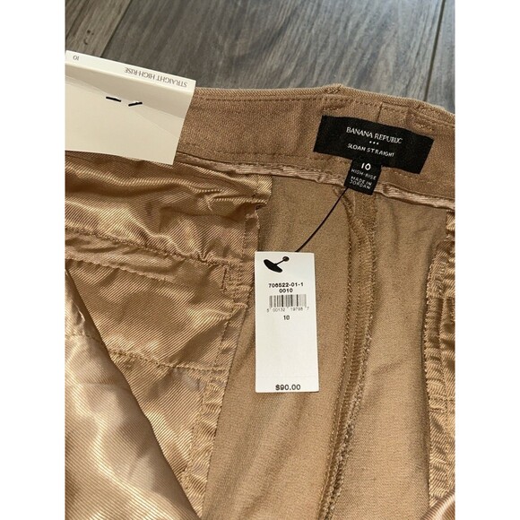 NWT Banana Republic Sloan Pants women’s size 10 Tan Stretch NEW - Picture 5 of 8